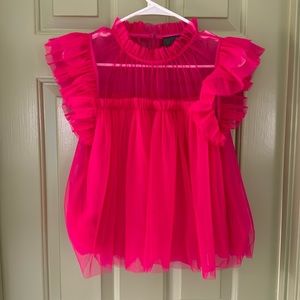Pink tulle top from Anthropologie, size XS, brand Sunday in Brooklyn